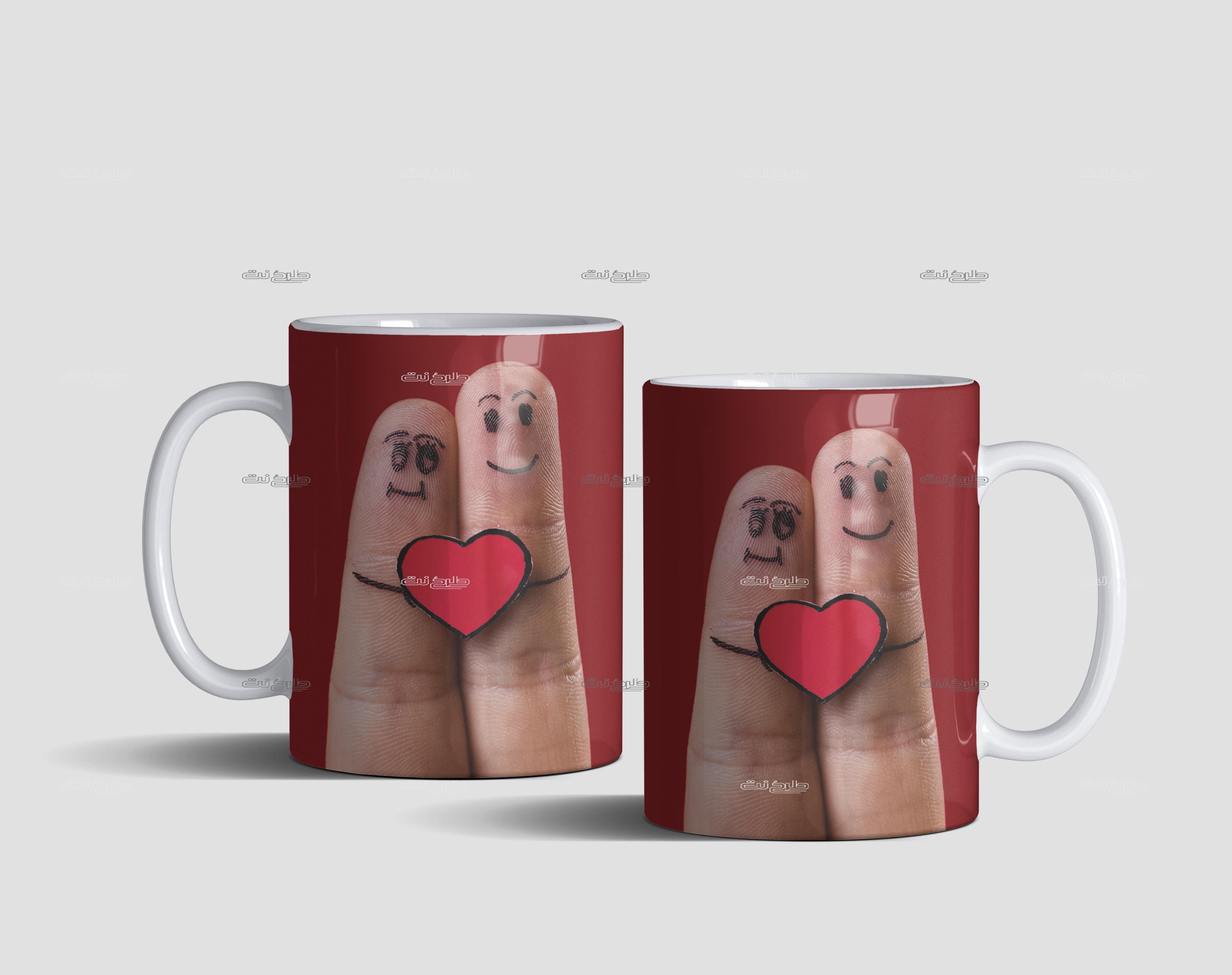 دانلود طرح لایه باز لیوان عاشقانه