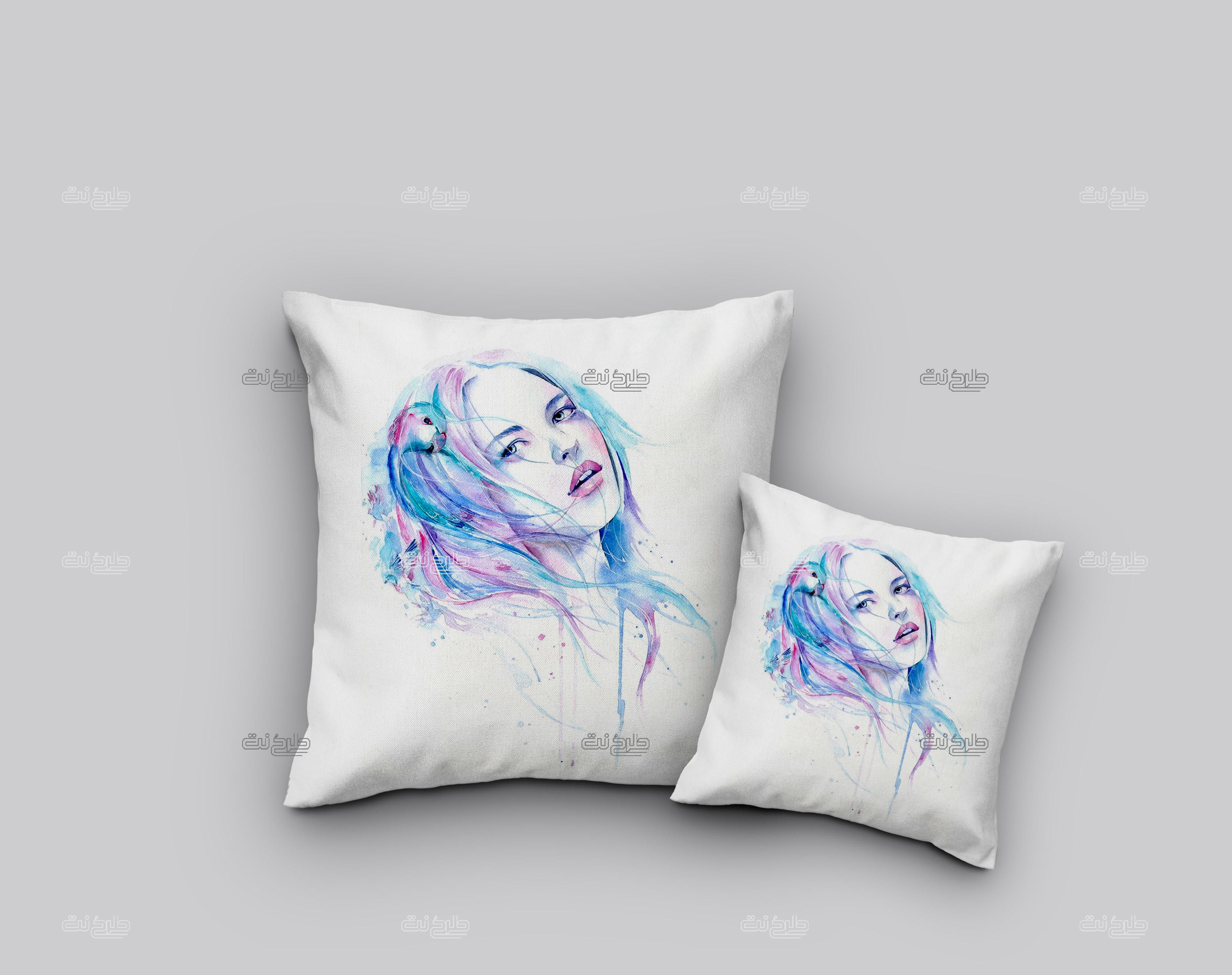 دانلود طرح لایه باز کوسن چهره یک دختر