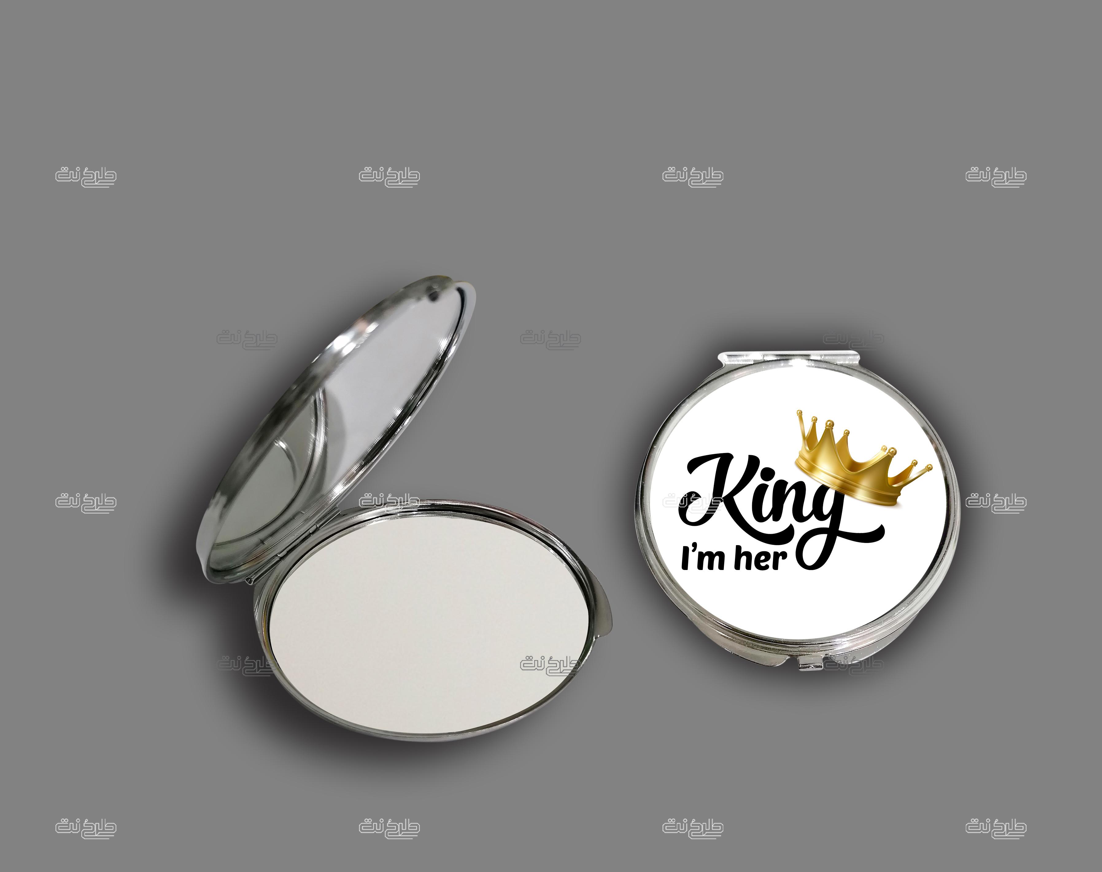 دانلود طرح لایه باز آینه با متن Im her king
