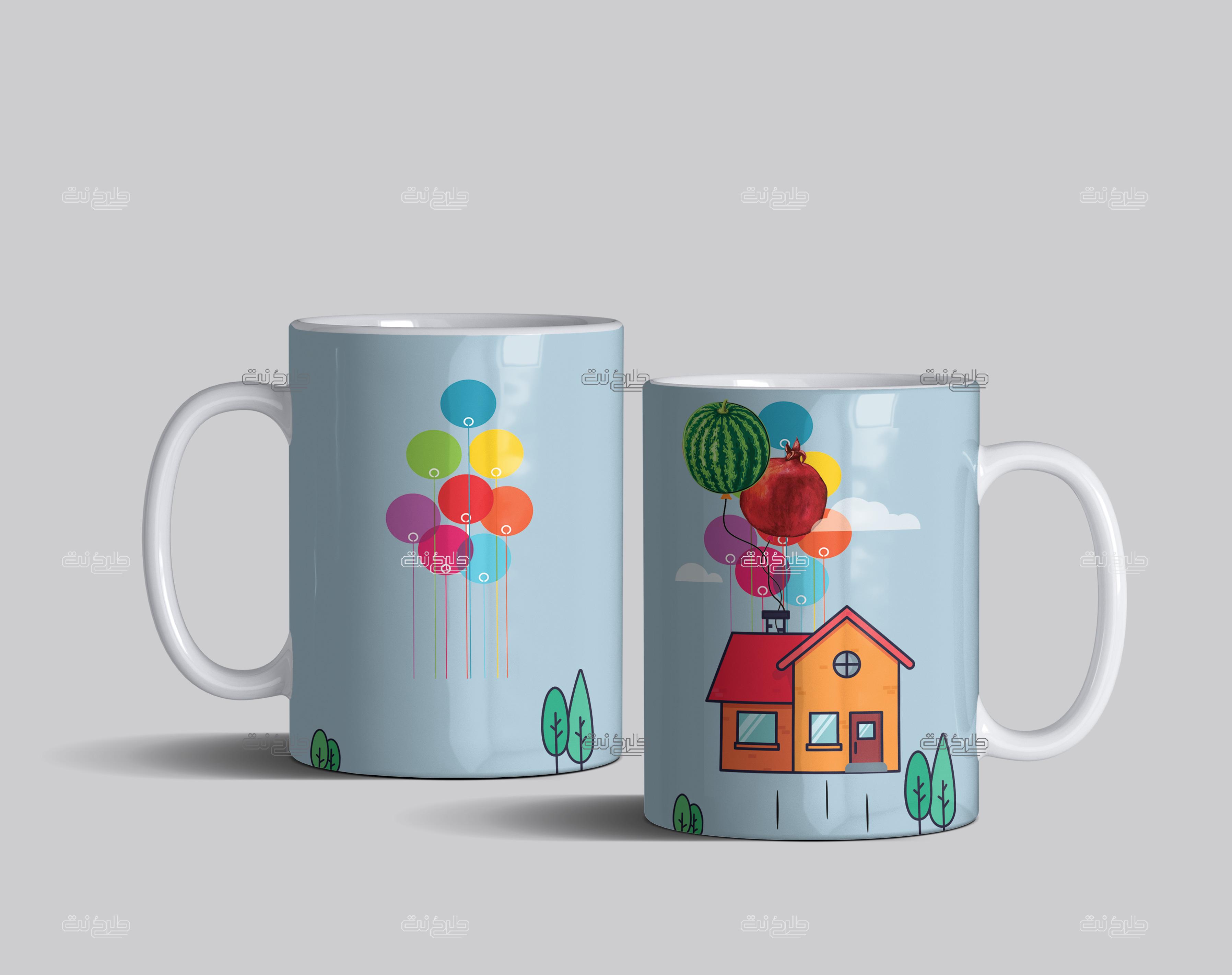 دانلود طرح لایه باز ماگ کارتونی شب یلدا