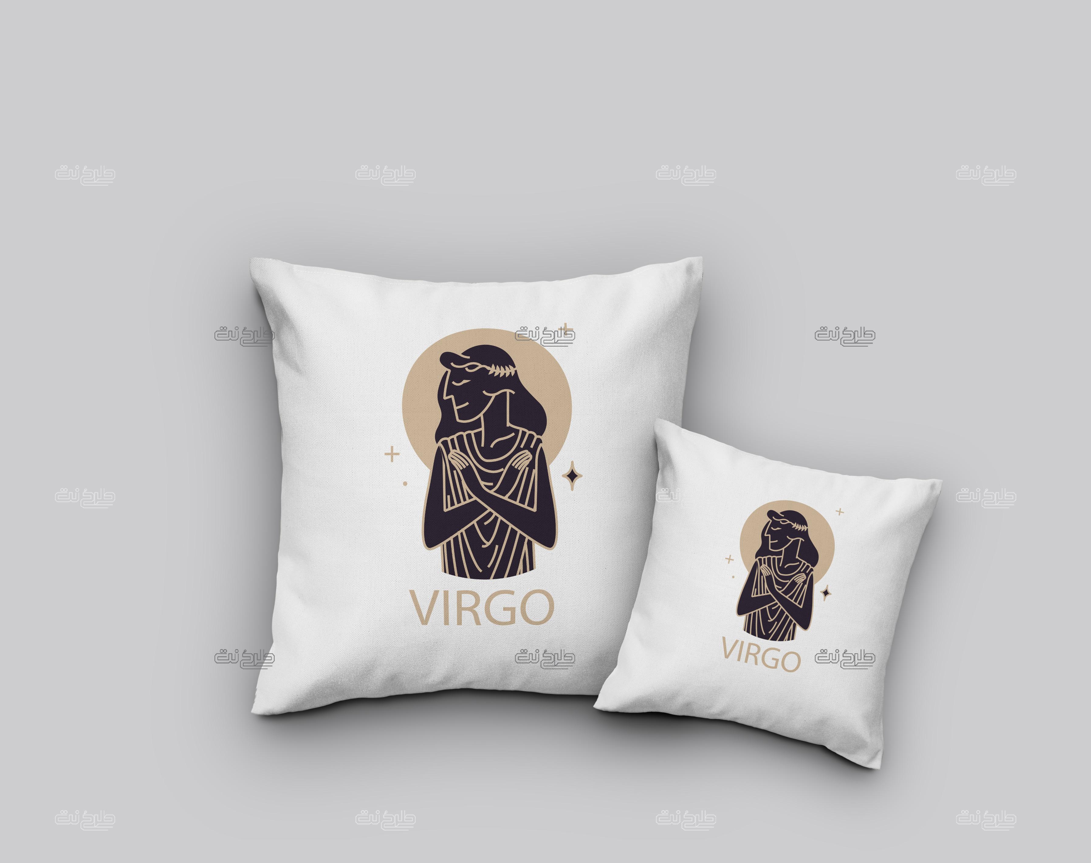 دانلود طرح لایه باز کوسن ماه تولد با متن VITGO