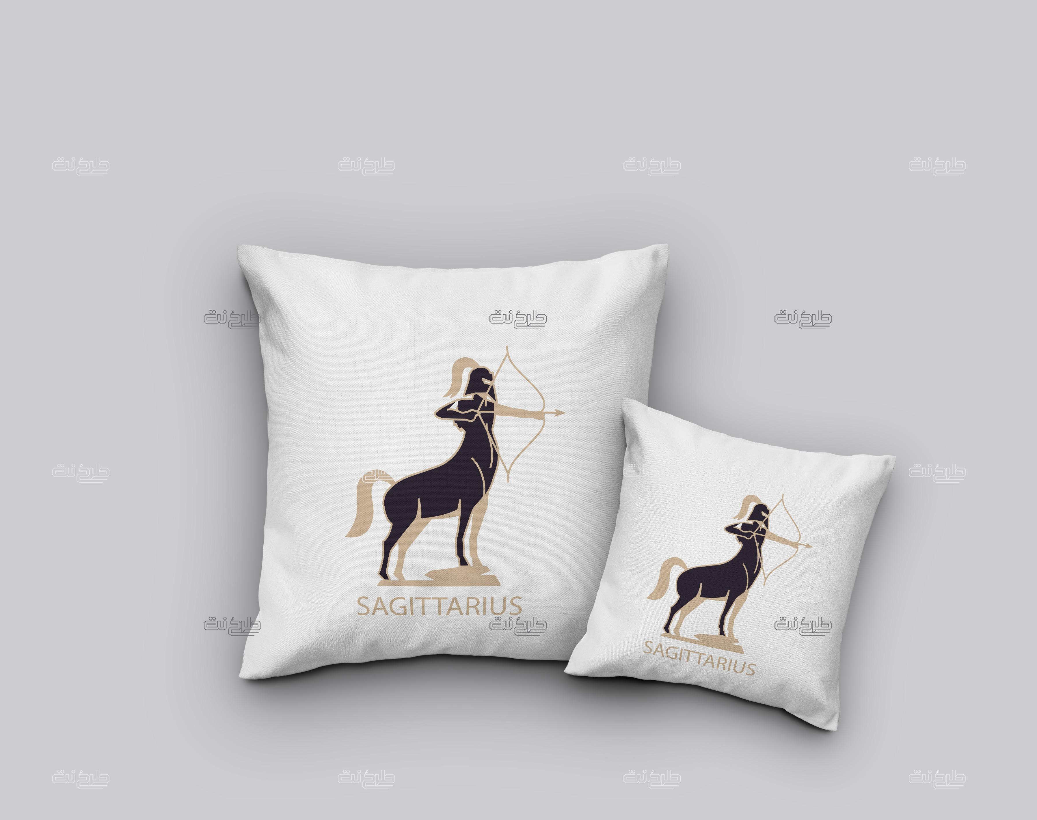 دانلود طرح لایه باز کوسن ماه تولد با متن SAGITTARIUS