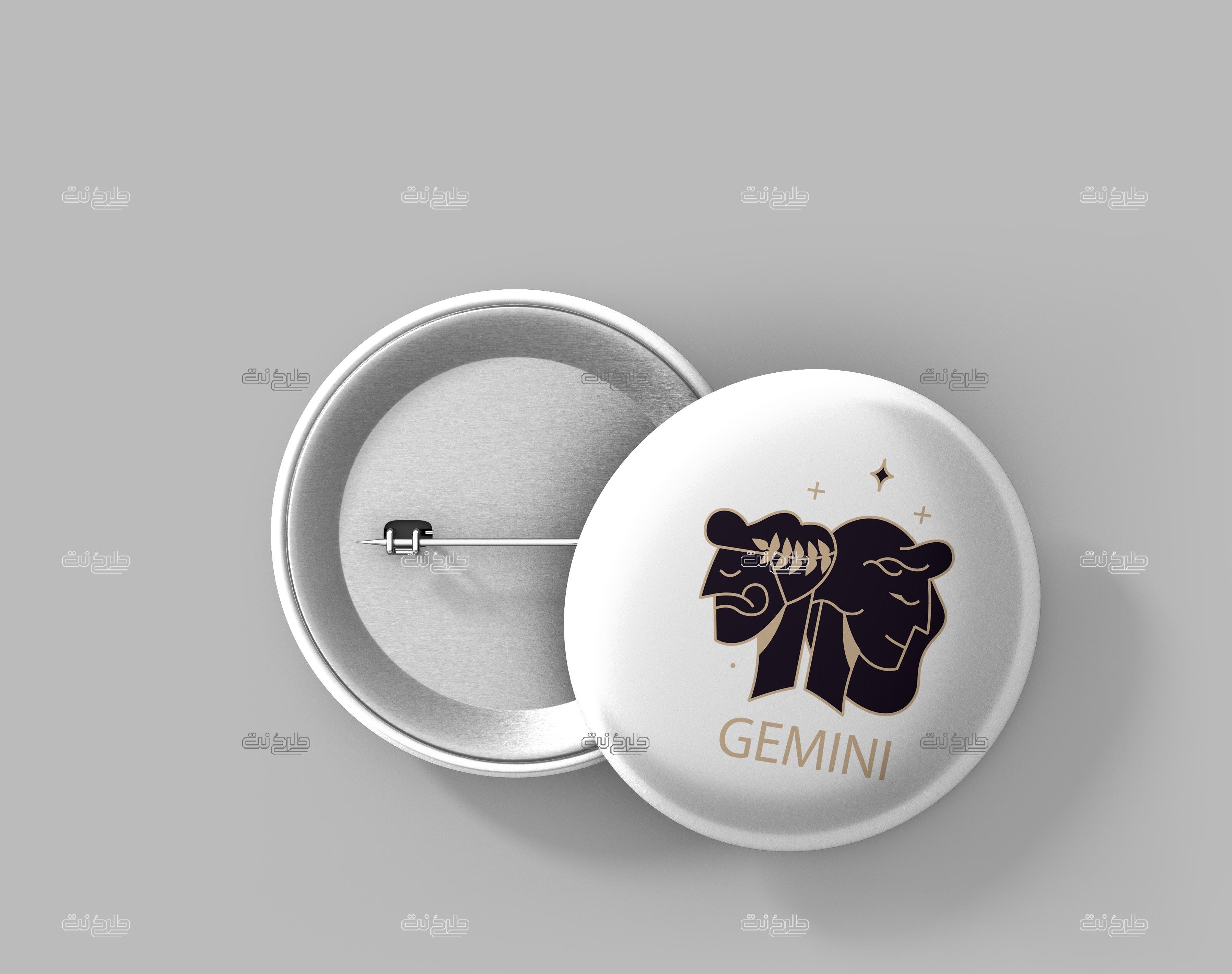 دانلود طرح لایه باز پیکسل ماه تولد با متن GEMINI