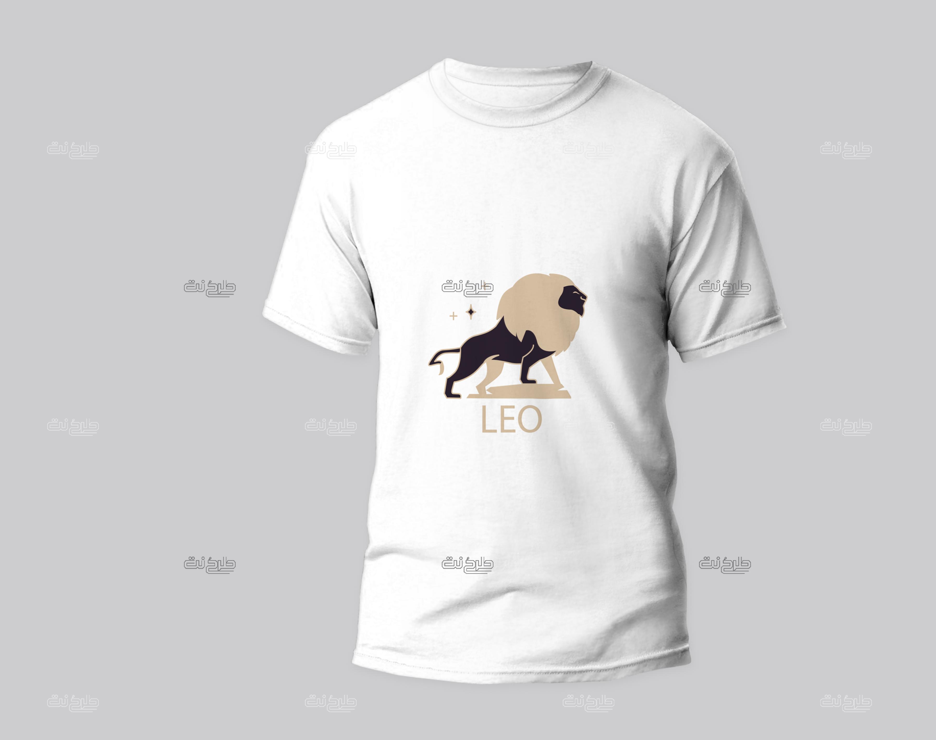 دانلود طرح لایه باز تیشرت ماه تولد با متن LEO