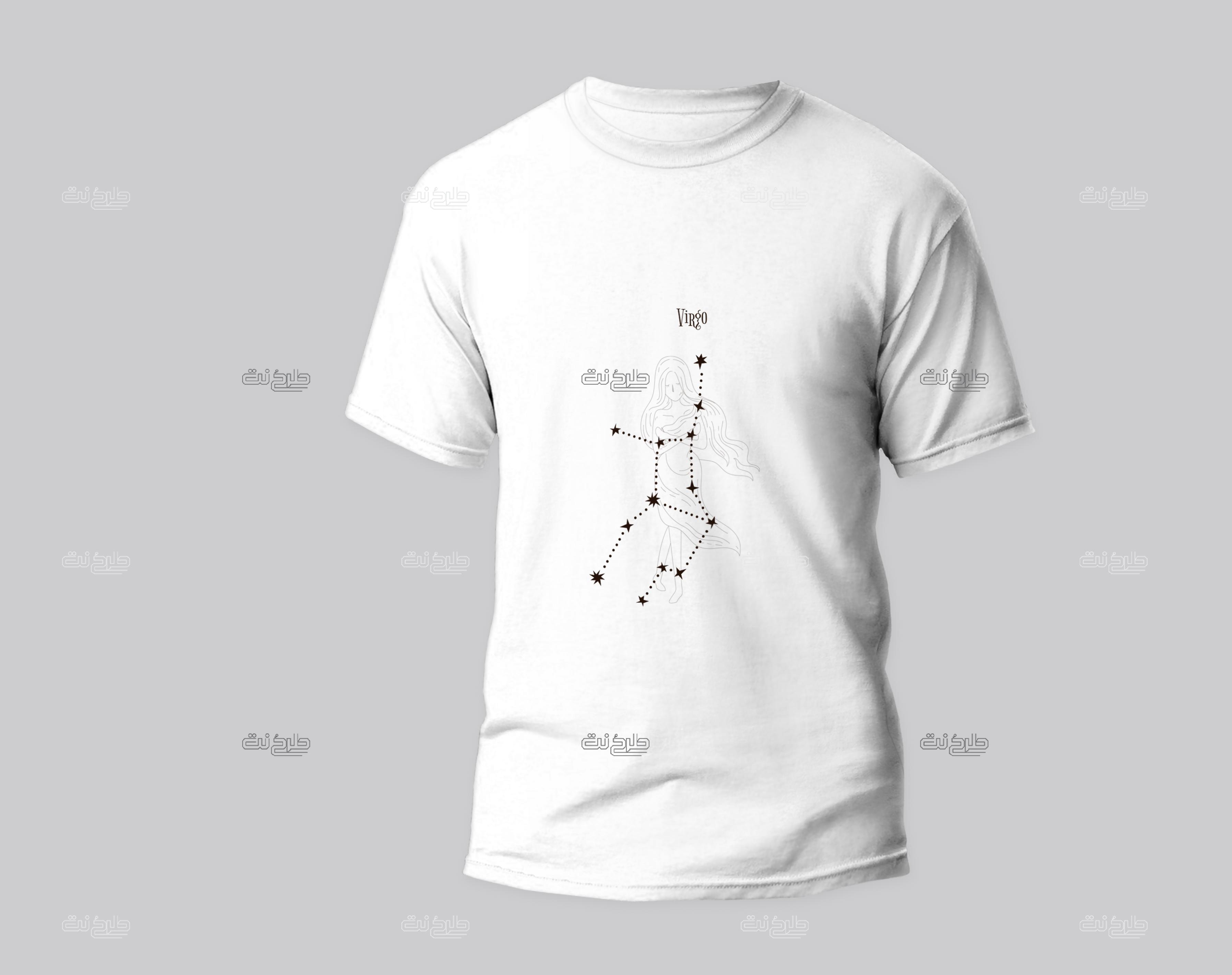 دانلود طرح لایه باز تیشرت ماه تولد با متن ViRgo