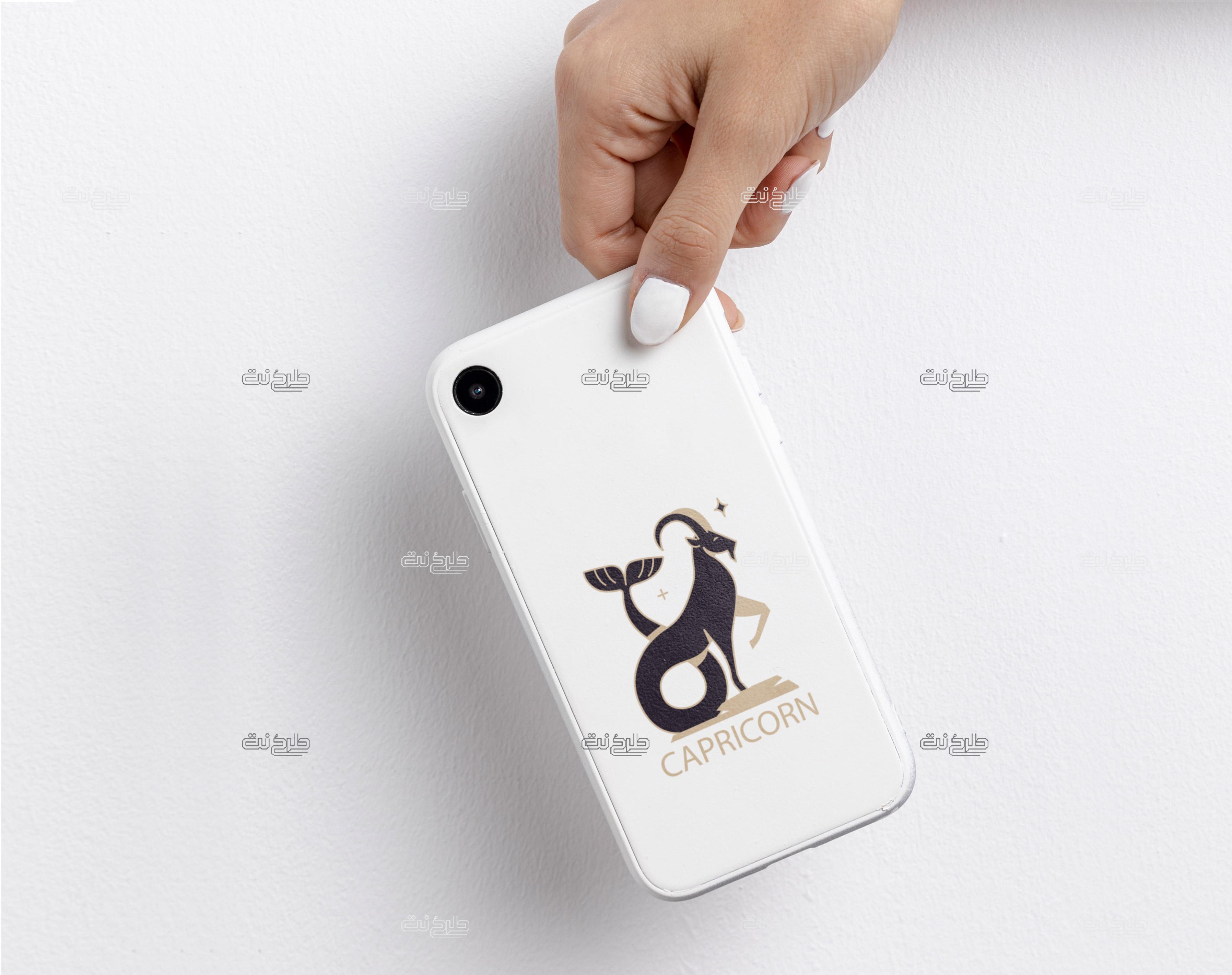 دانلود طرح لایه باز کاور موبایل ماه تولد با متن CAPRICORN
