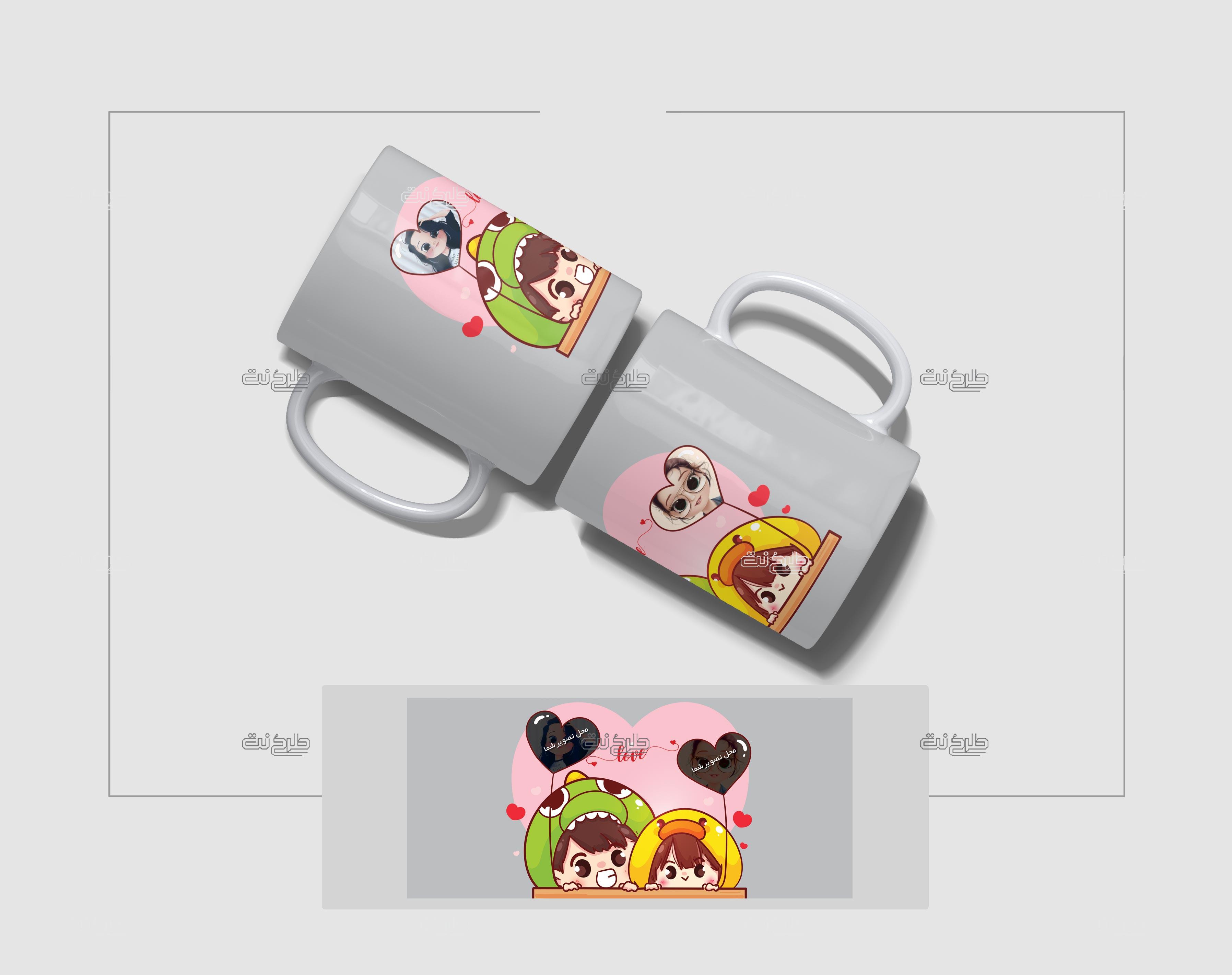 دانلود طرح لایه باز ماگ عشق با متن love