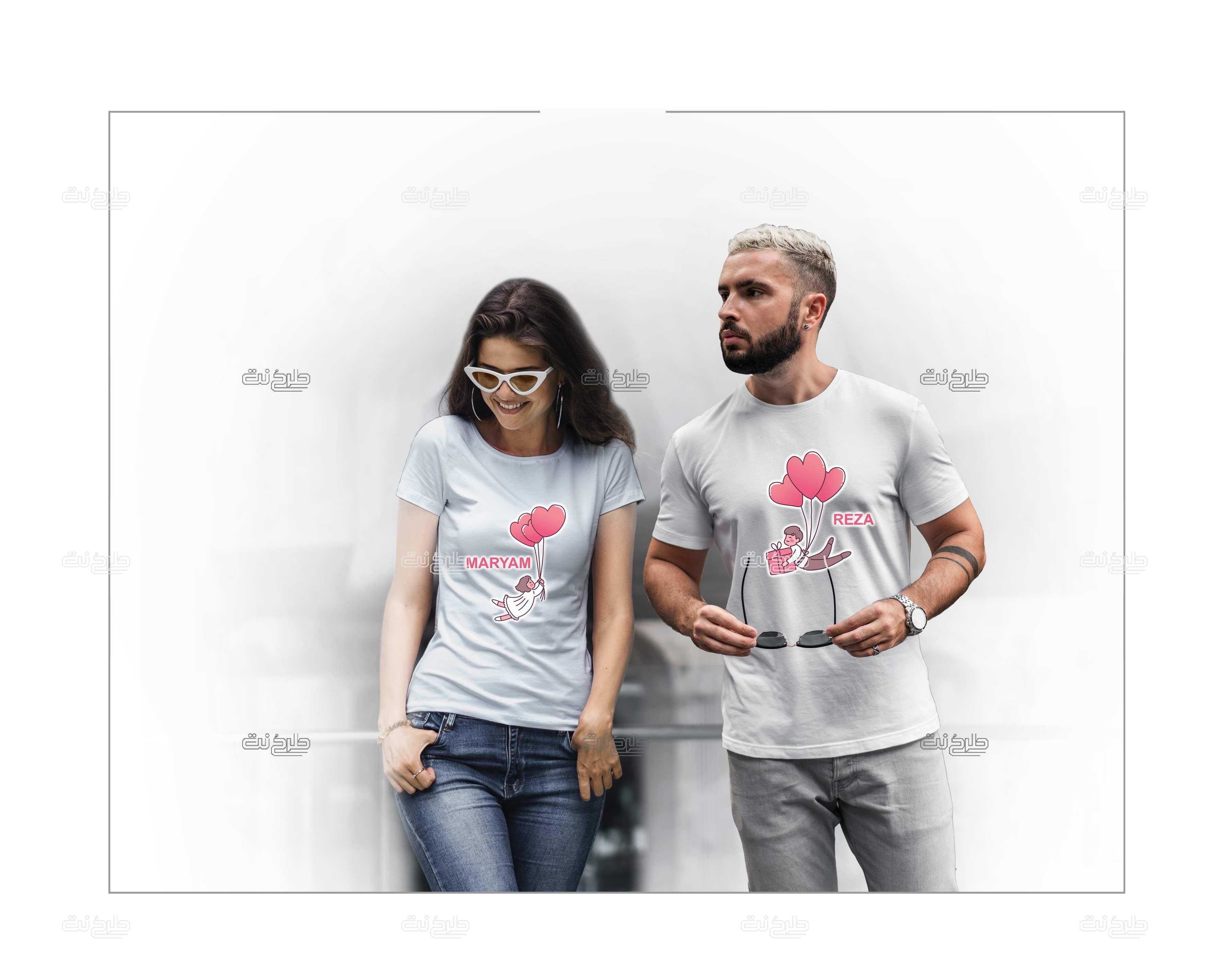 دانلود طرح لایه باز تیشرت ست