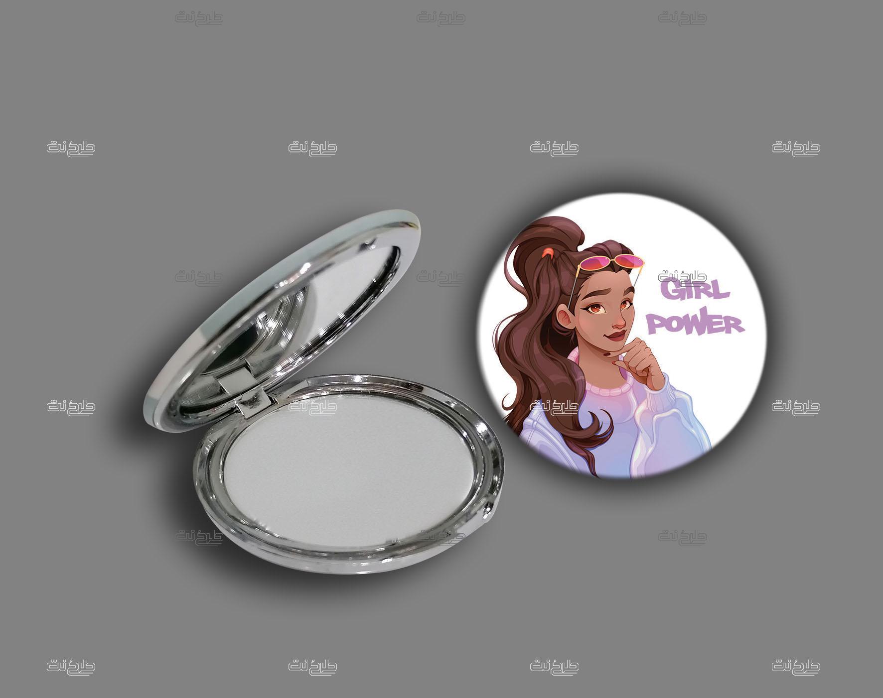 دانلود طرح لایه باز آینه انگیزشی با متن "GIRL POWER"
