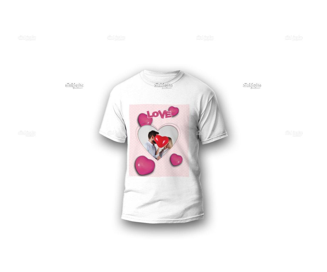 دانلود طرح لایه باز تیشرت عشق با متن "love"