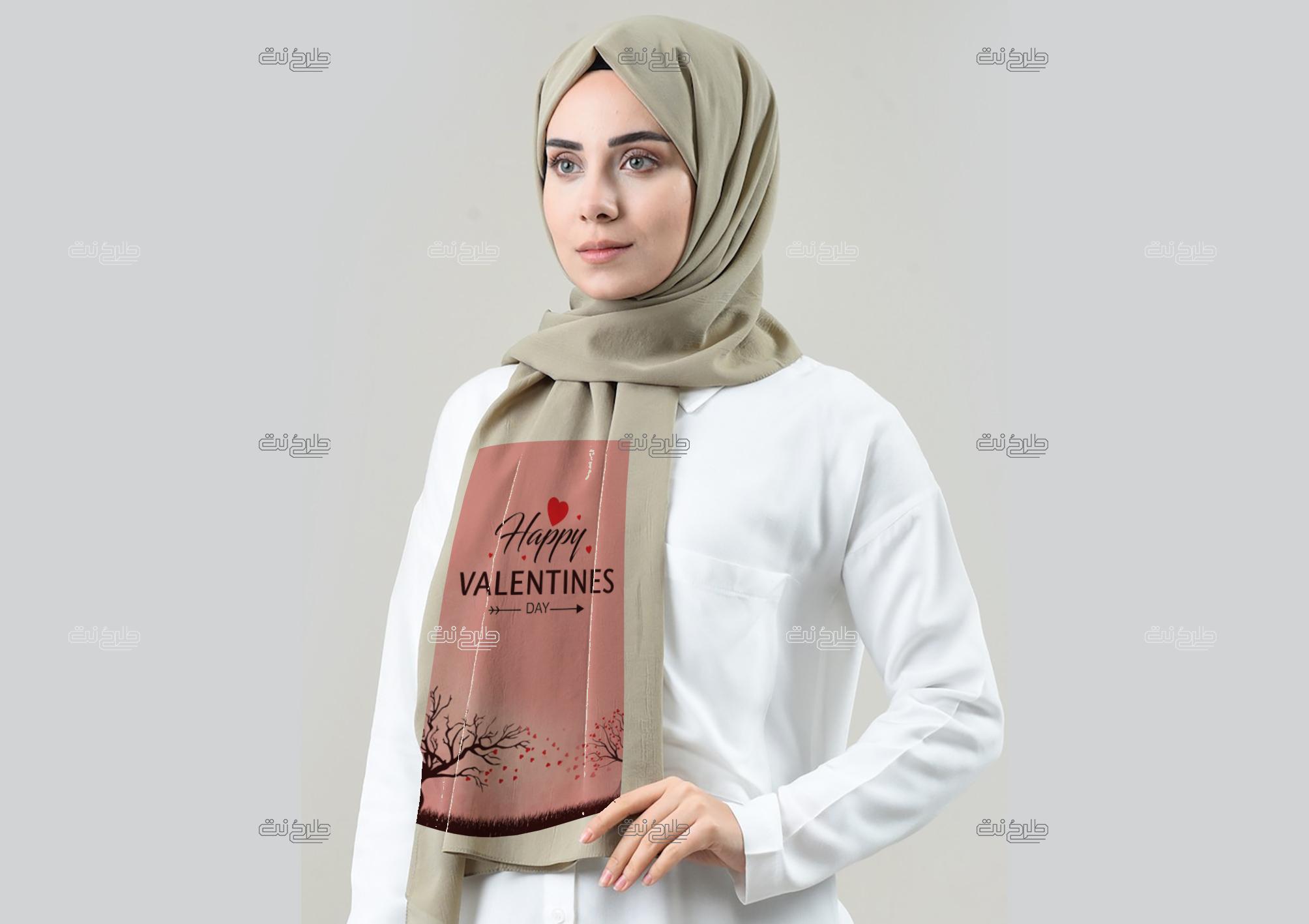 دانلود طرح لایه باز شال عشق با متن "Happy VALENTINE'S DAY"